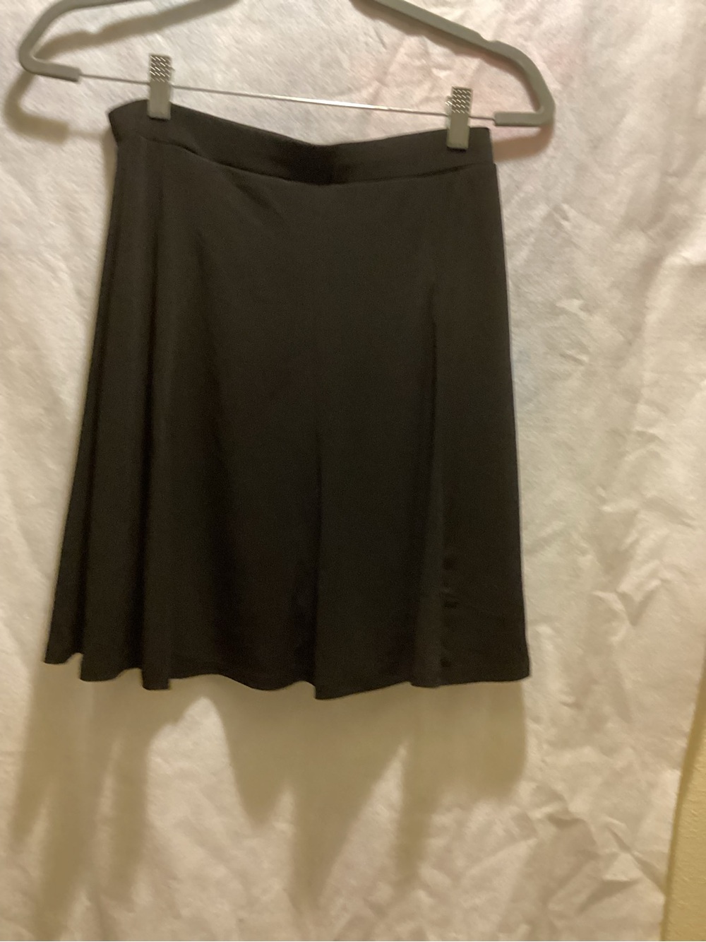 Susan Graver Black A-Line Skirt with Smooth Waistband
